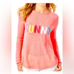NWT Lilly Pulitzer “SUNNY” Danette Sweater Vibrant Papaya Punch Colorway Size L